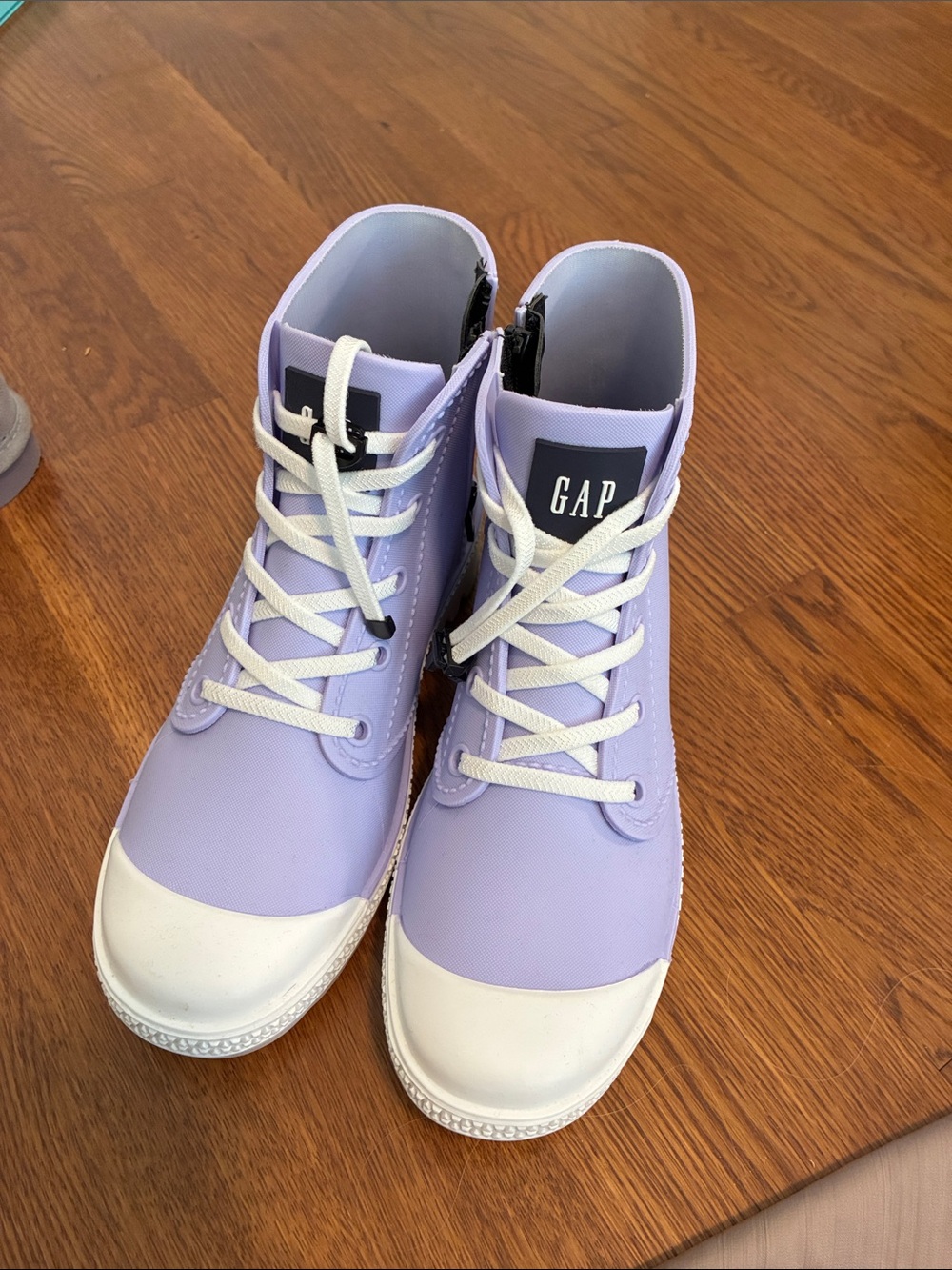 GAP Lavender High-Top Lace-Up Sneakers with White Accents